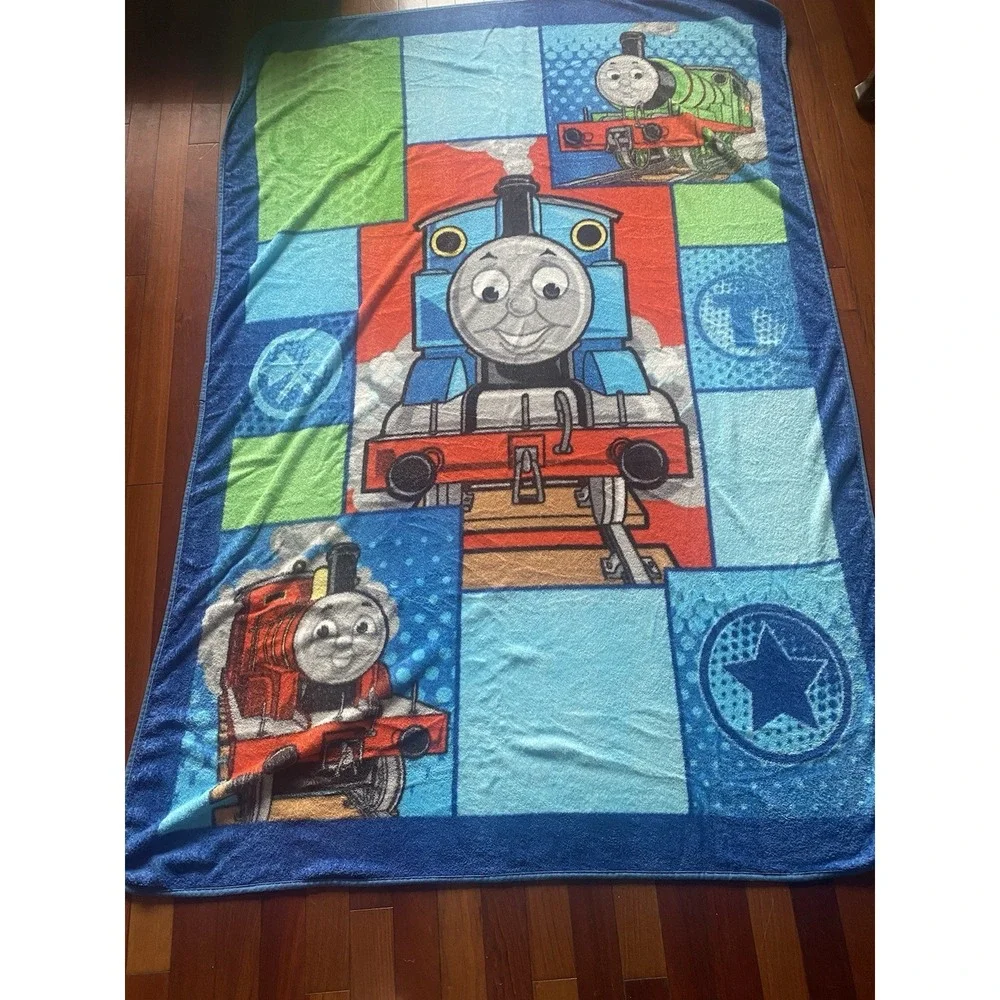 Set Of 2- Thomas The Tank Comforter With Thomas Fleece Blanket Twin